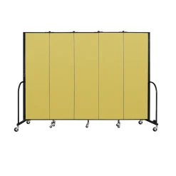 Five Panel Mobile Room Divider - 6' H