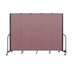Five Panel Mobile Room Divider - 6' H