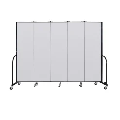 Five Panel Mobile Room Divider - 6' H