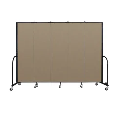 Five Panel Mobile Room Divider - 6' H
