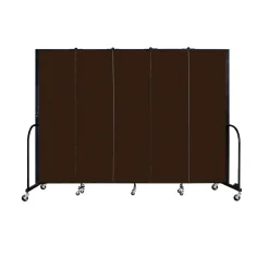 Five Panel Mobile Room Divider - 6' H