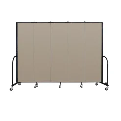 Five Panel Mobile Room Divider - 6' H
