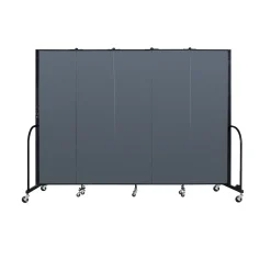 Five Panel Mobile Room Divider - 6' H