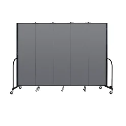 Five Panel Mobile Room Divider - 6' H