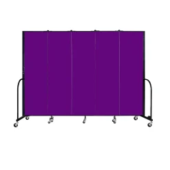 Five Panel Mobile Room Divider - 6' H