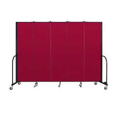 Five Panel Mobile Room Divider - 6' H