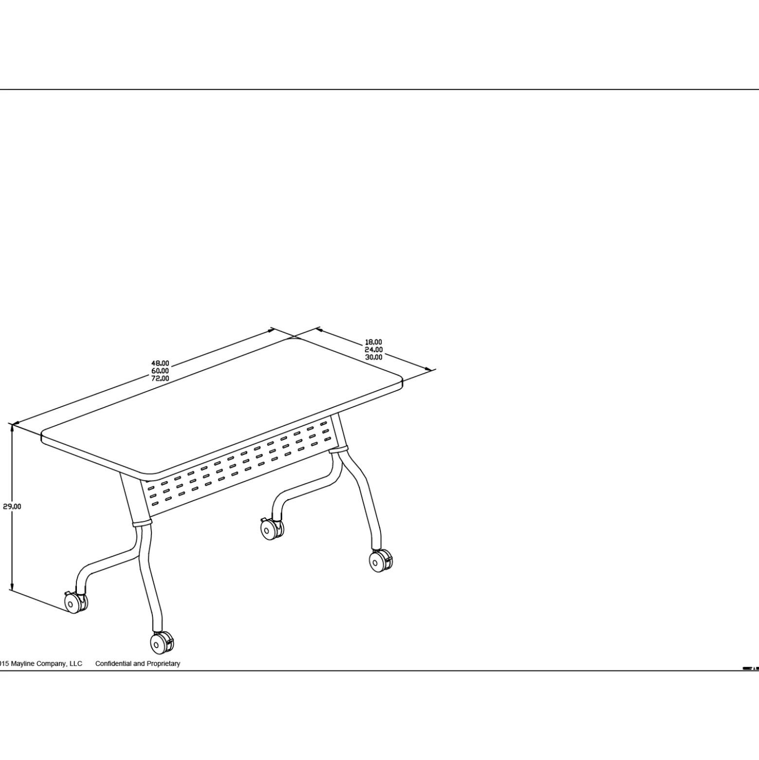 FLEX Rectangular Training Table - 72"x24"