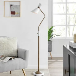 Floor Lamp, Antique Brass - 60.5"H