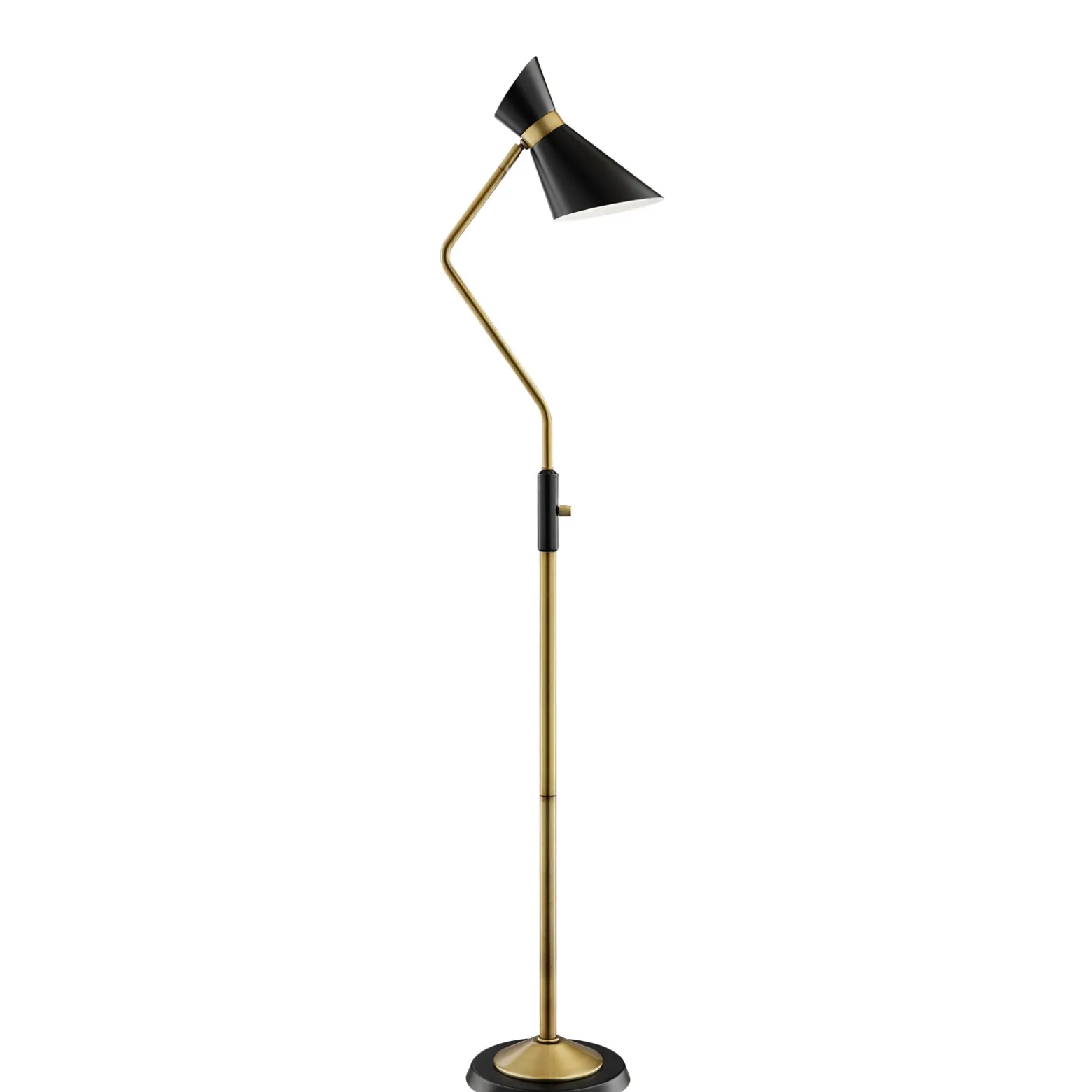 Floor Lamp, Antique Brass - 60.5"H