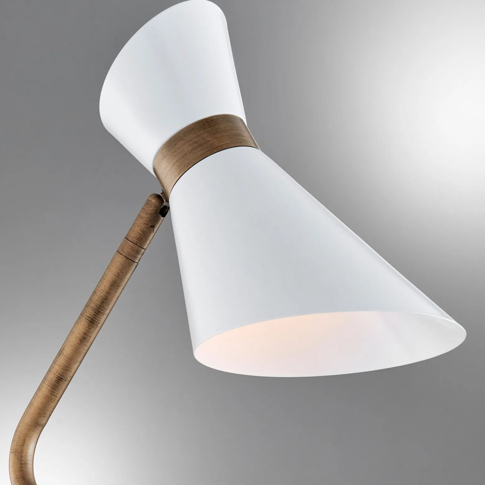 Floor Lamp, Antique Brass - 60.5"H