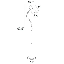 Floor Lamp, Antique Brass - 60.5