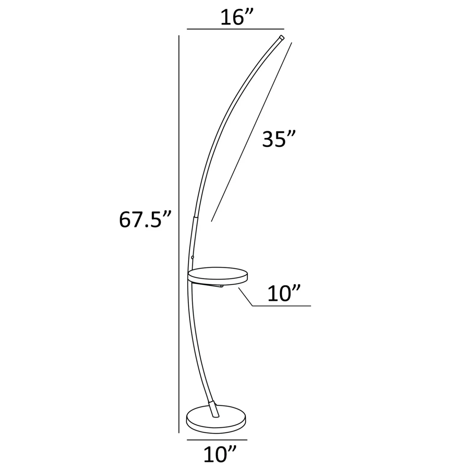 Floor Lamp w/ Charging Rest - 67.5"H