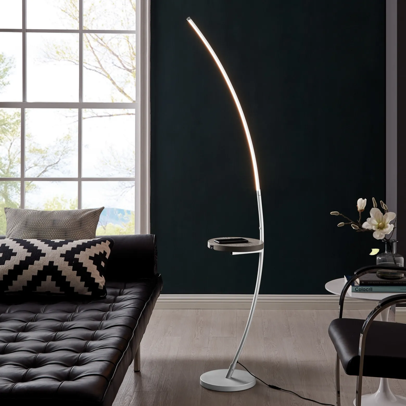 Floor Lamp w/ Charging Rest - 67.5"H