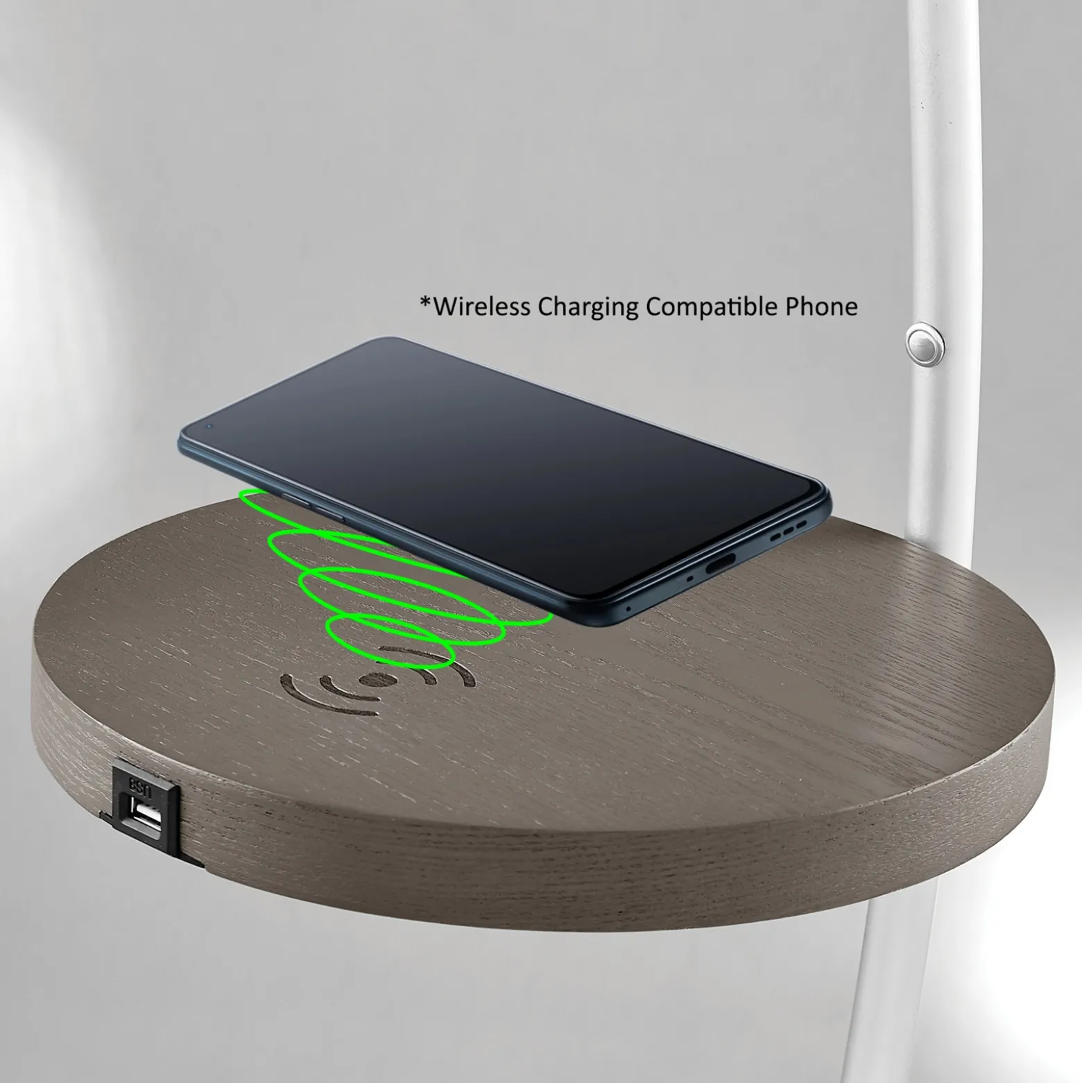 Floor Lamp w/ Charging Rest - 67.5"H