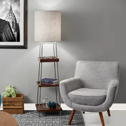 Floor Lamp with Charging Shelf