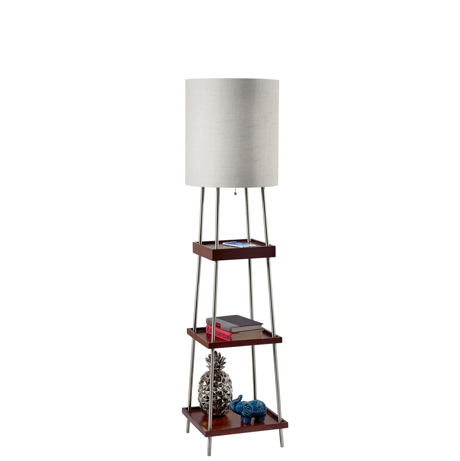Floor Lamp with Charging Shelf
