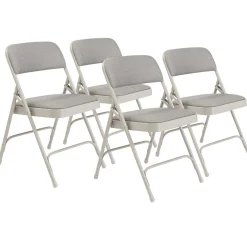 Folding Chair with Double Hinged Fabric Seat & Back - 4 Pack