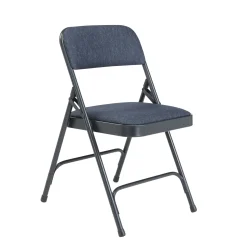 Folding Chair with Double Hinged Fabric Seat & Back - 4 Pack