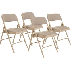 Folding Chair with Double Hinged Fabric Seat & Back - 4 Pack