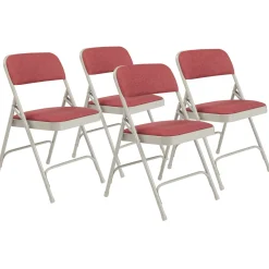 Folding Chair with Double Hinged Fabric Seat & Back - 4 Pack