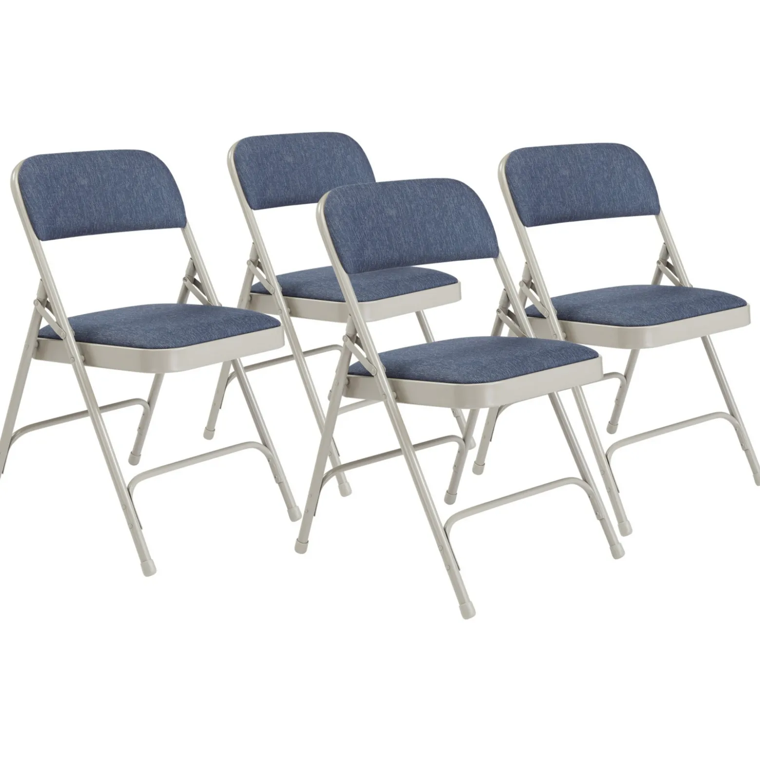 Folding Chair with Double Hinged Fabric Seat & Back - 4 Pack