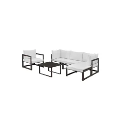 Fortuna Six Piece Outdoor Patio Sectional with Armchair