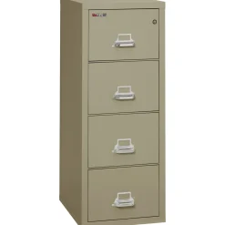 Four Drawer Fireproof Letter Size Vertical File - 25"D
