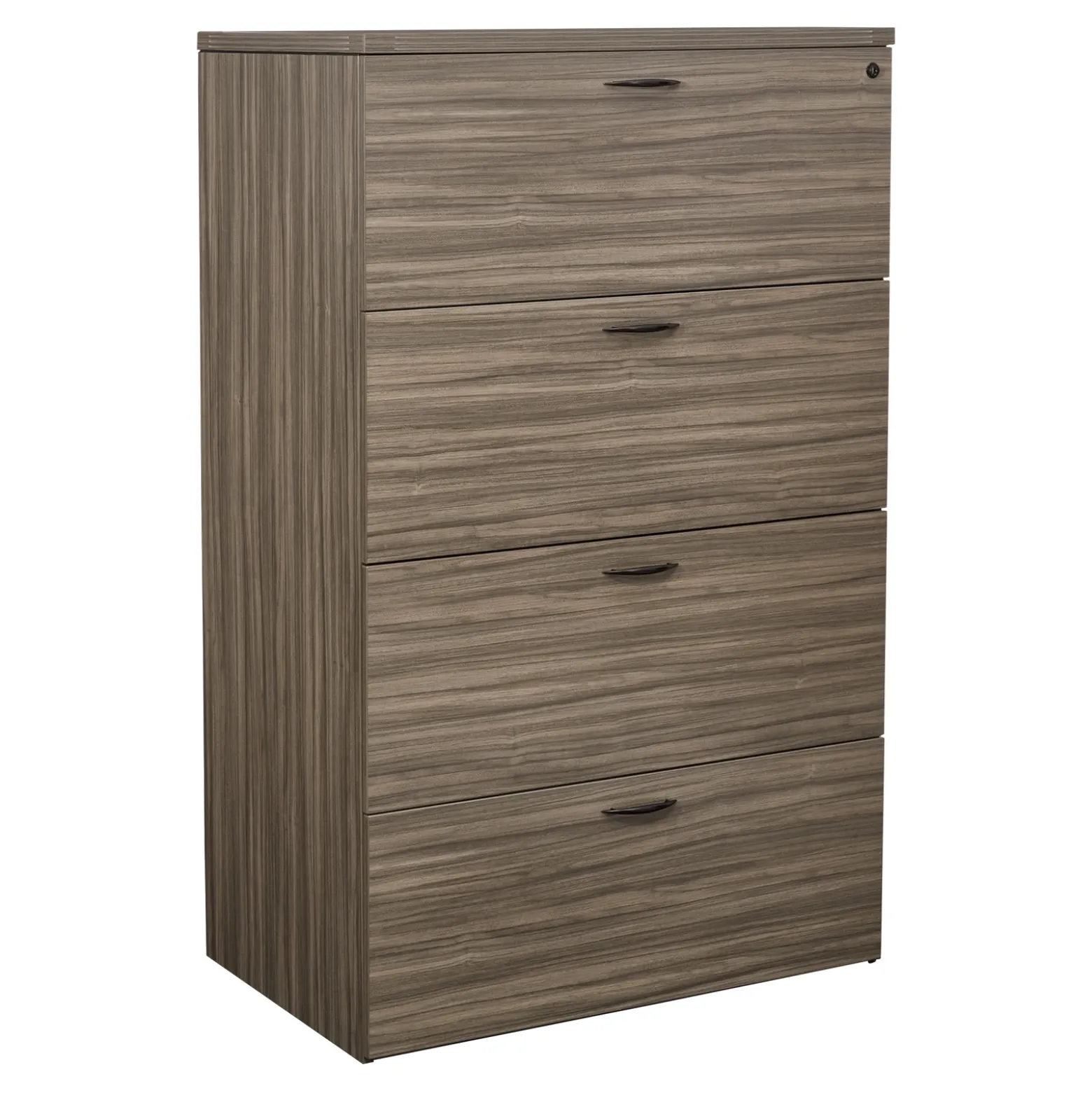 Four Drawer Wood Grain Laminate Lateral File