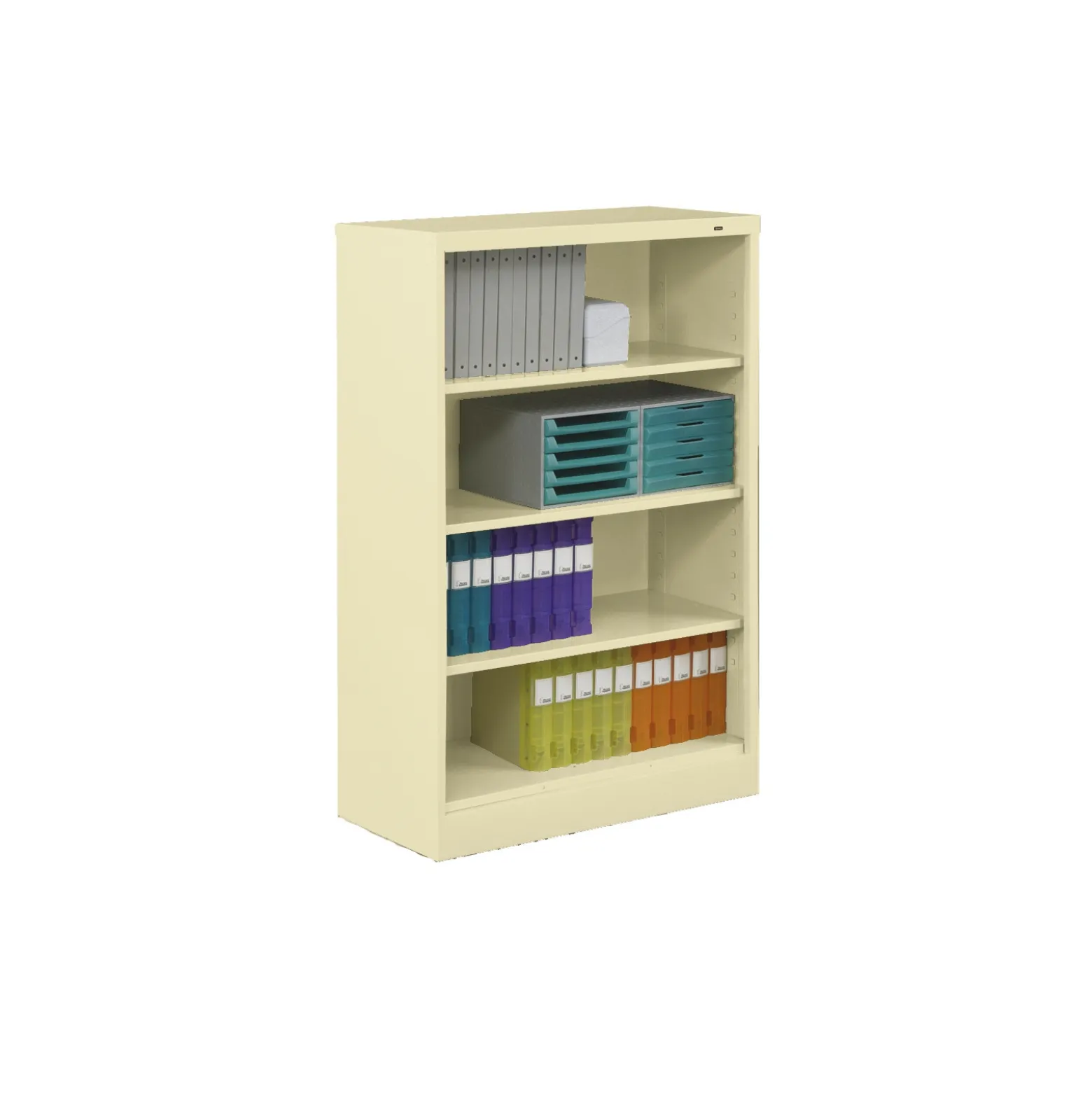 Four Shelf Steel Bookcase - 55"H x 18"D