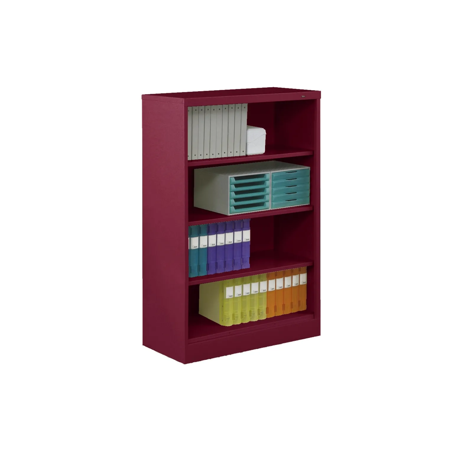 Four Shelf Steel Bookcase - 55"H x 18"D