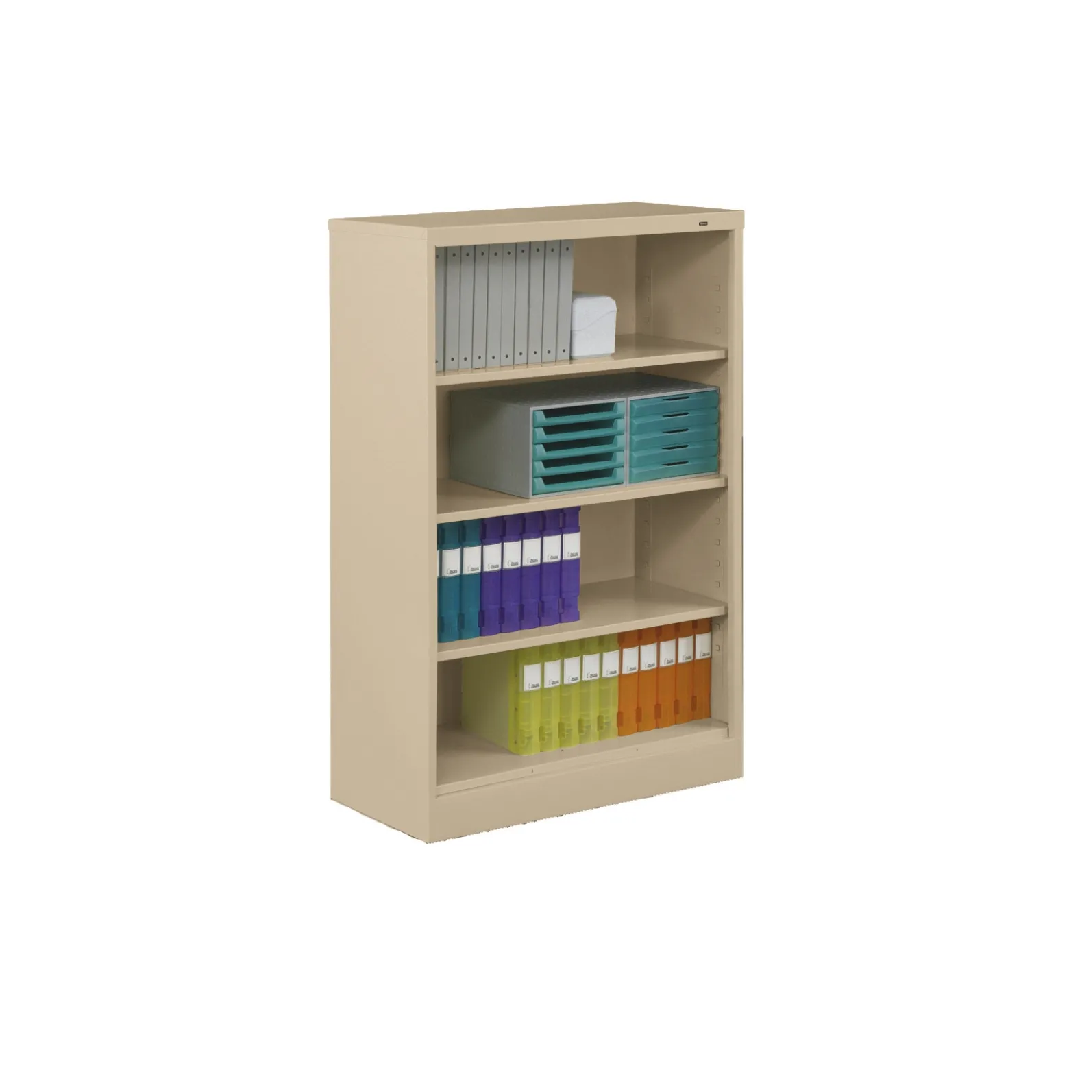 Four Shelf Steel Bookcase - 55"H x 18"D