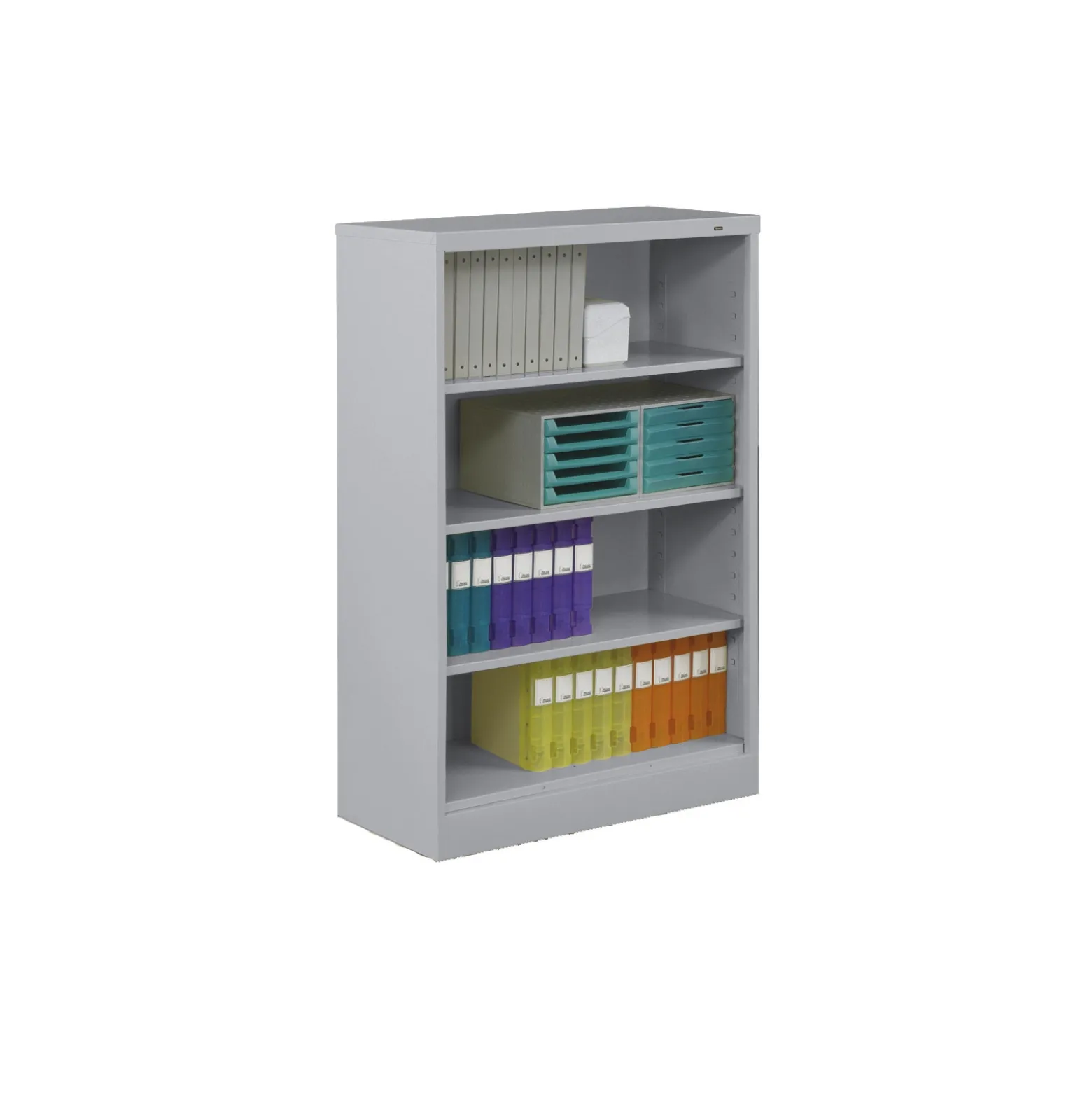 Four Shelf Steel Bookcase - 55"H x 18"D