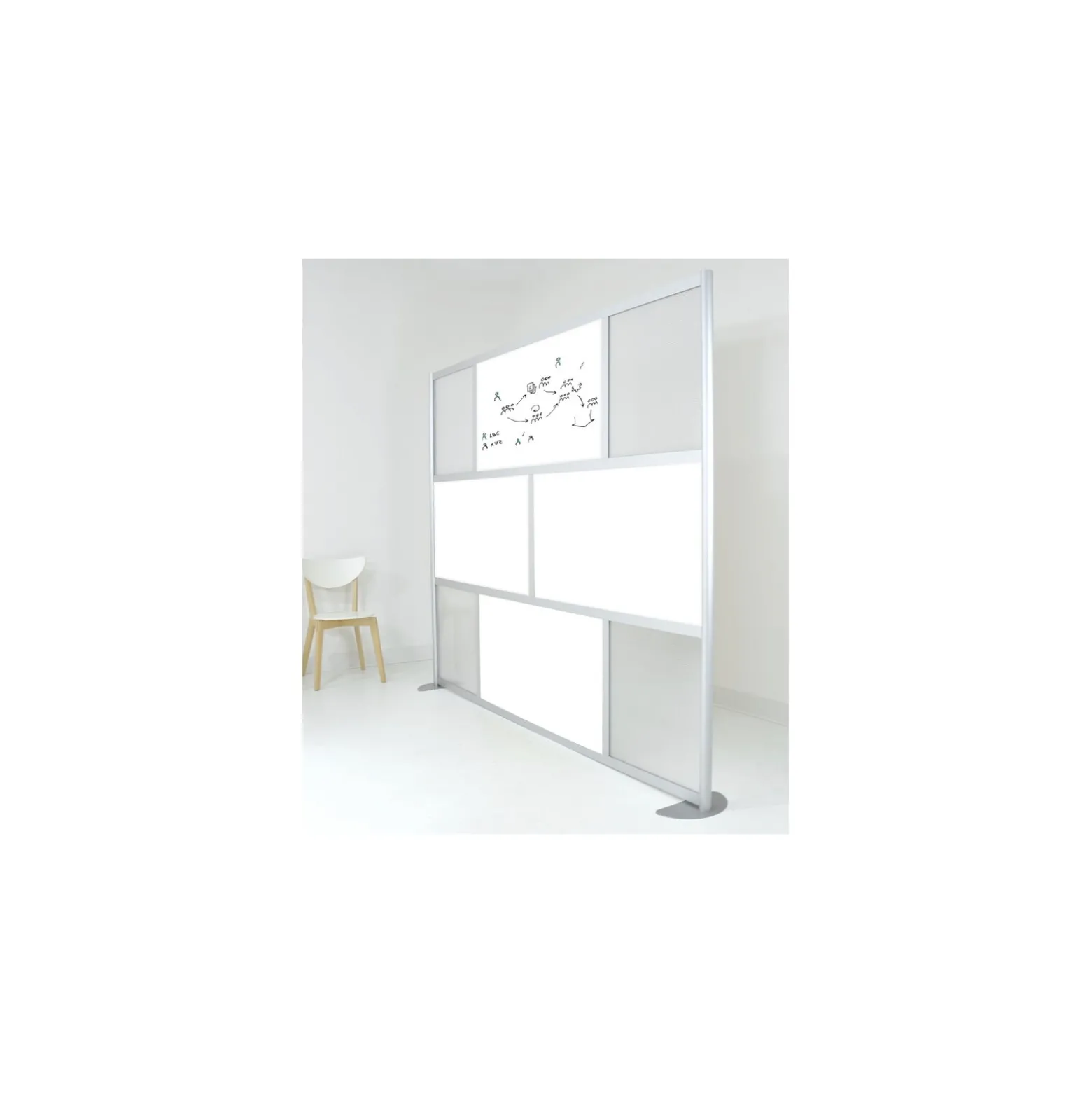 Framewall Dry Erase Divider Wall - 96"W x 72"H