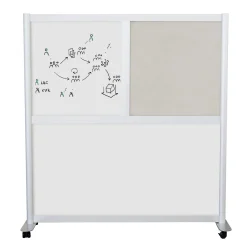 Framewall Dry Erase Mobile Divider Wall - 4'W x 4' H