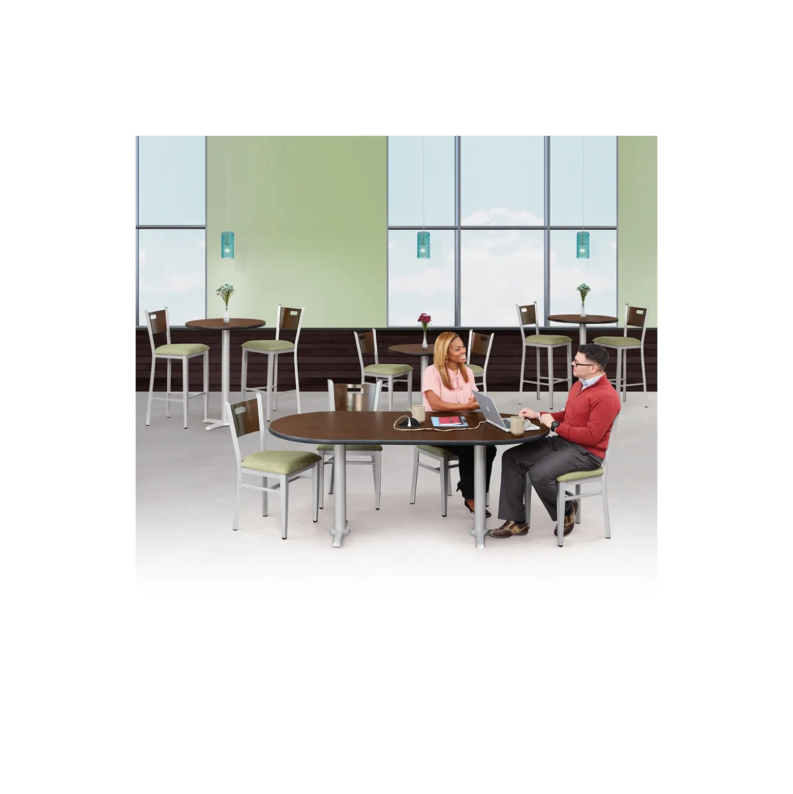 Frappe Oval Table with Power - 72"W
