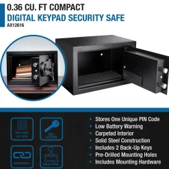 Front Opening Digital Keypad Security Safe - 0.36 Cu.Ft