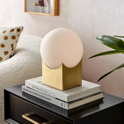 Frost/Smoke Glass Table Lamp Orb - 11"H
