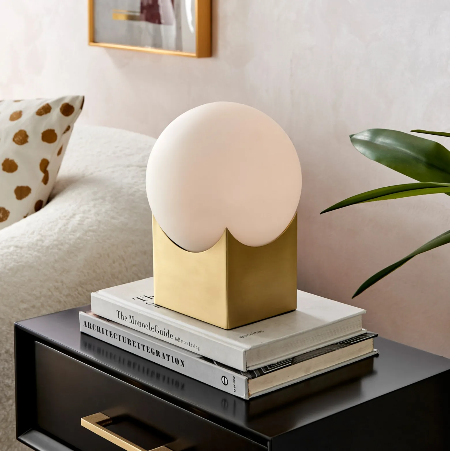 Frost/Smoke Glass Table Lamp Orb - 11"H