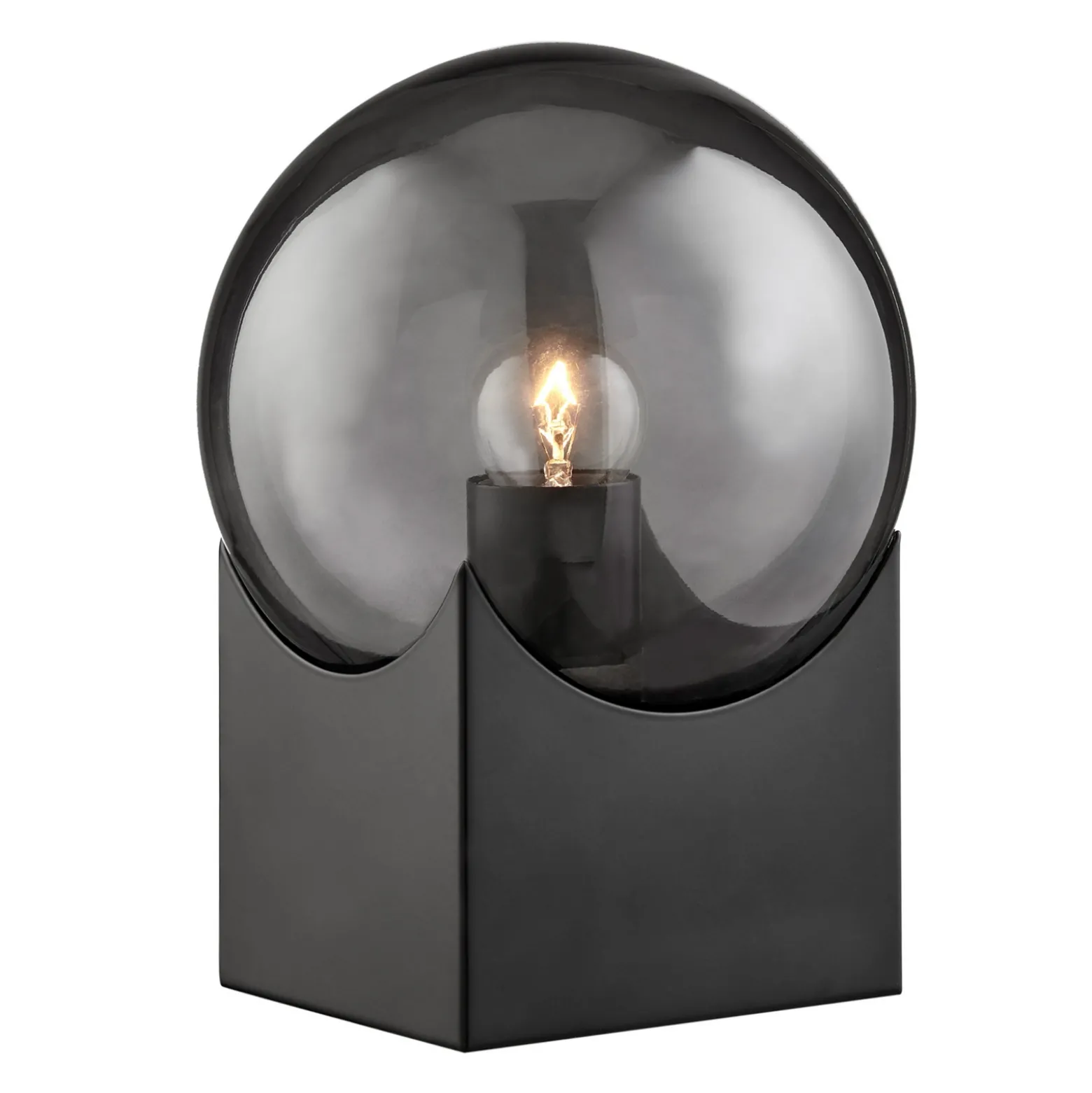 Frost/Smoke Glass Table Lamp Orb - 11"H