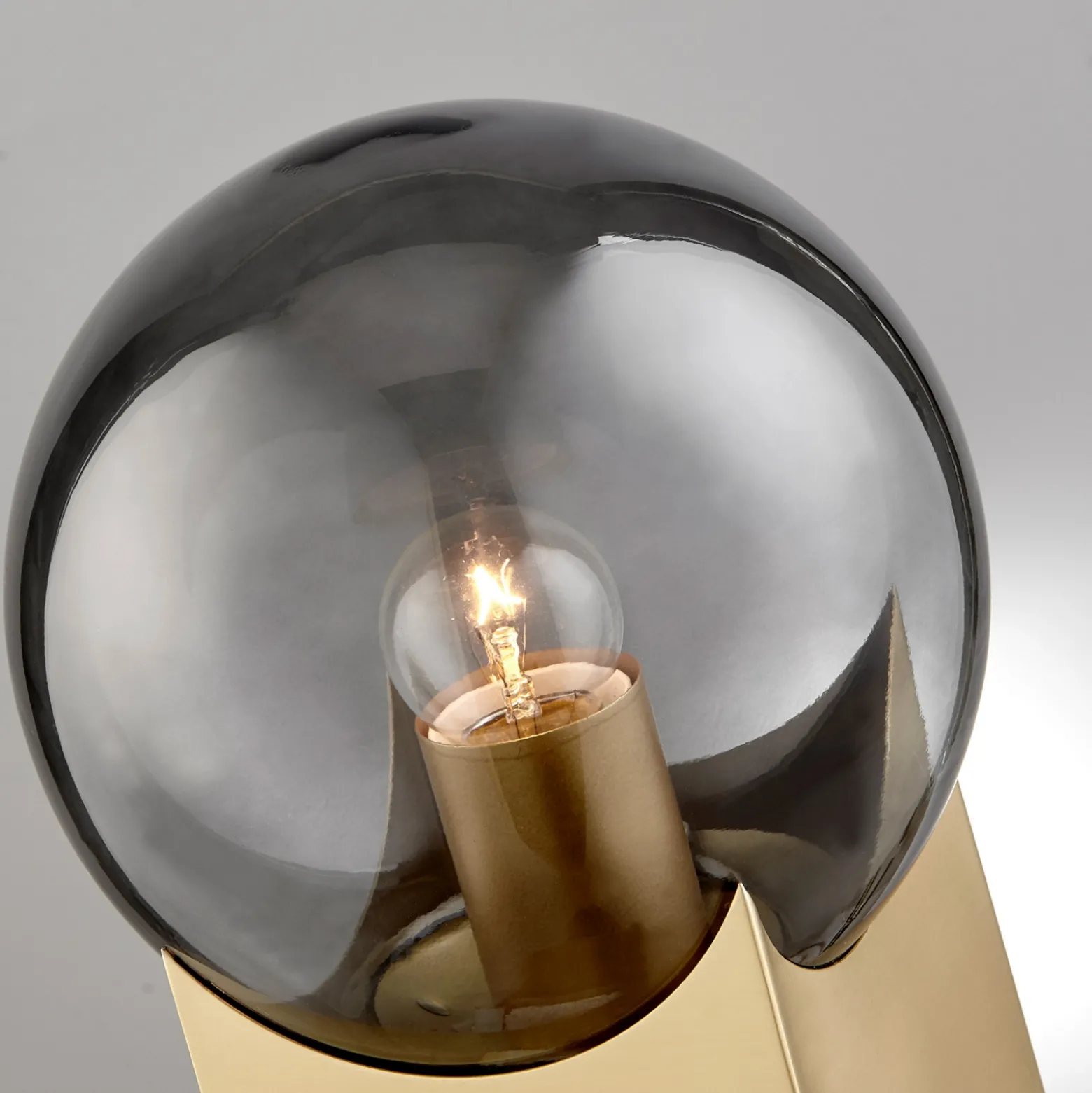 Frost/Smoke Glass Table Lamp Orb - 11"H