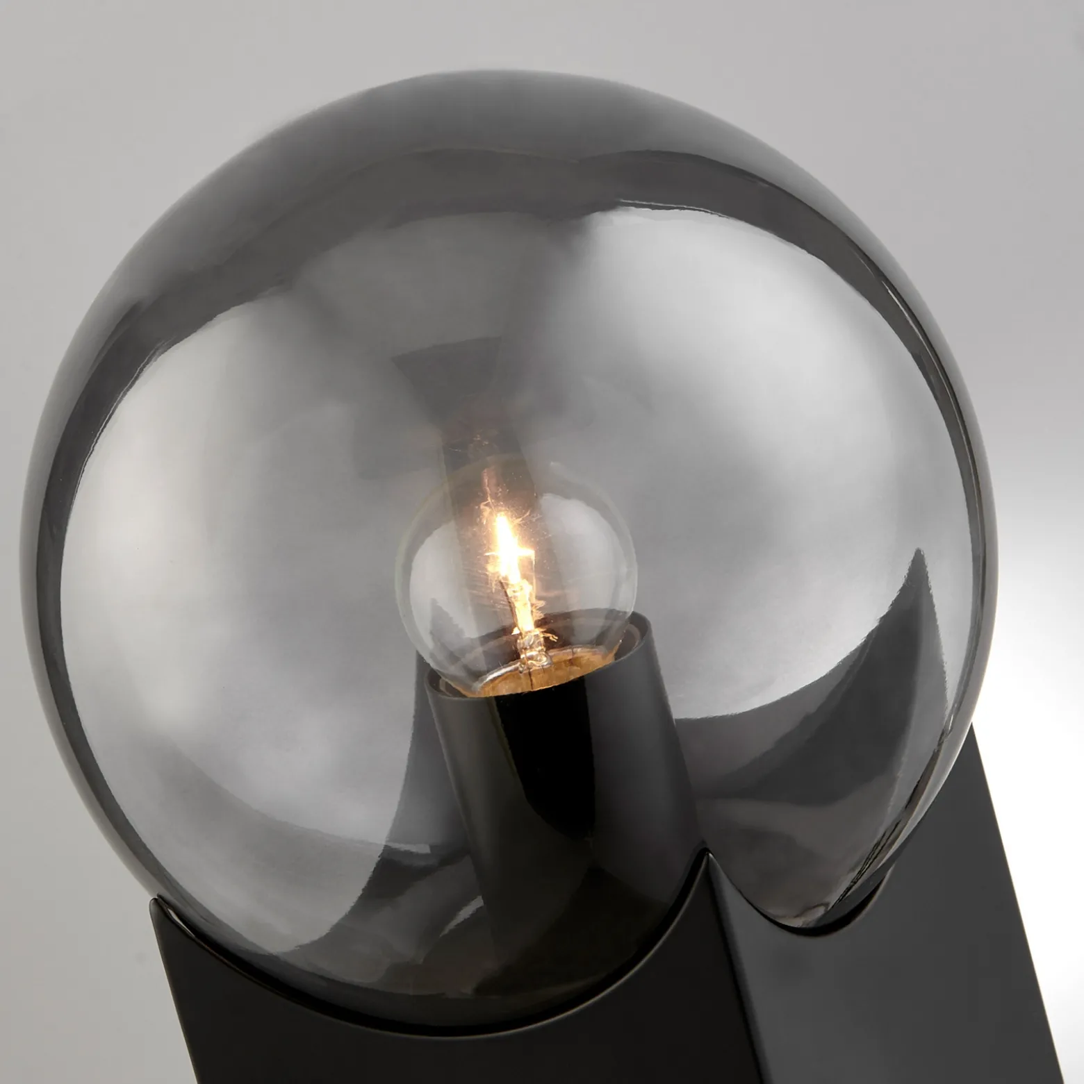 Frost/Smoke Glass Table Lamp Orb - 11"H