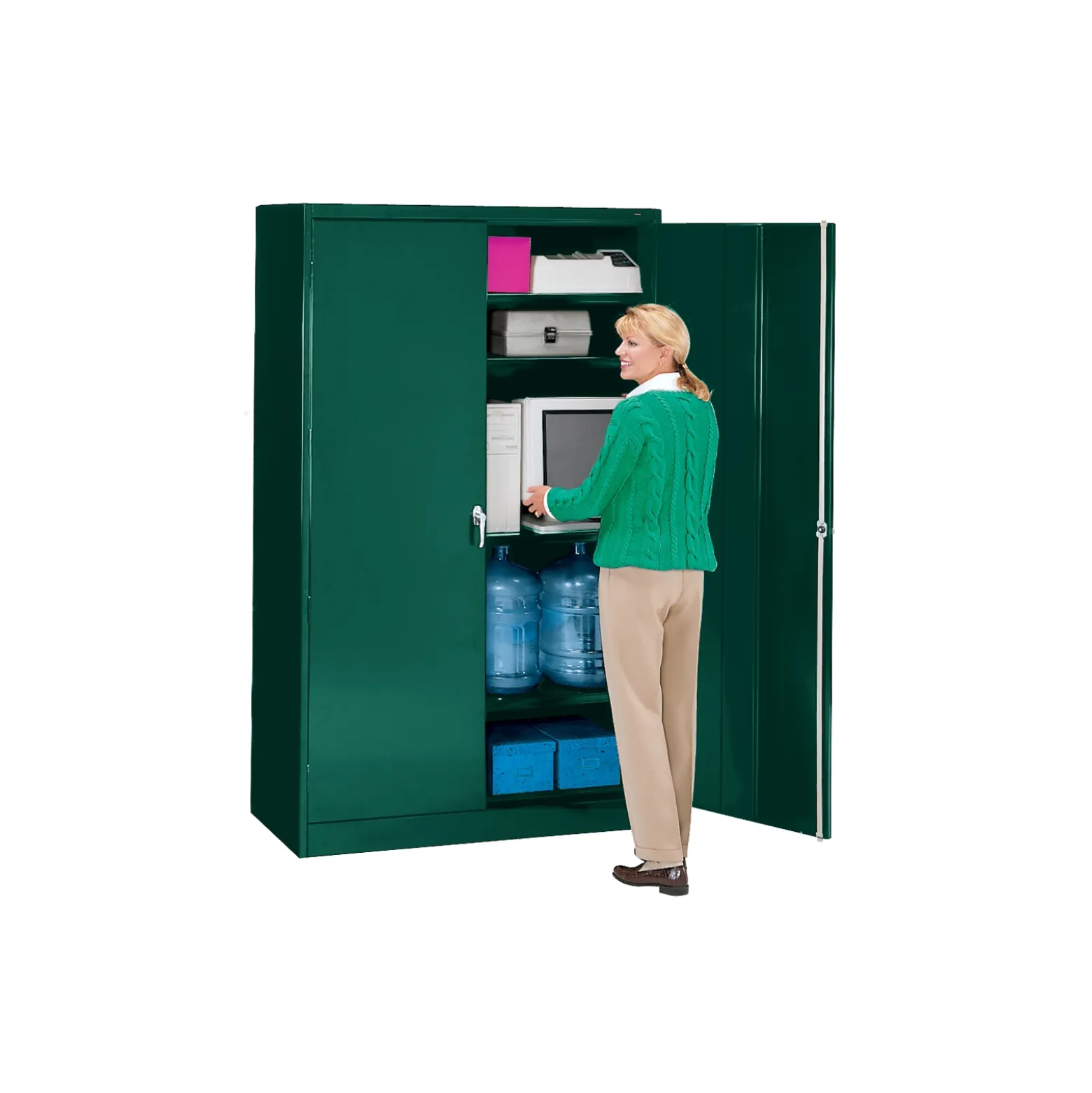 Fully Assembled Jumbo Steel Storage Cabinet - 24"D