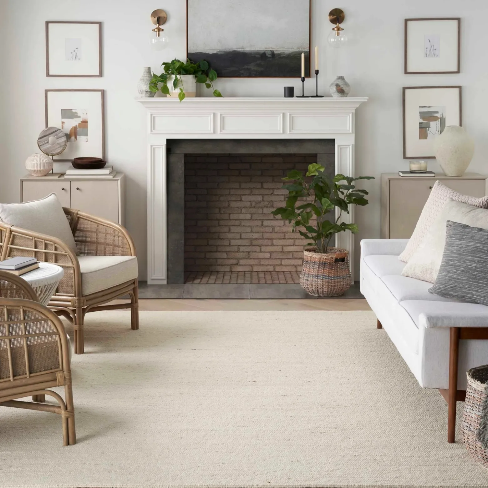 Geometric Area Rug 5'W x 8'D