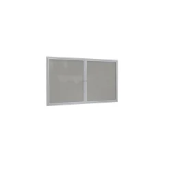 Ghent 2 Door Enclosed Vinyl Bulletin Board with Satin Frame, 5x3