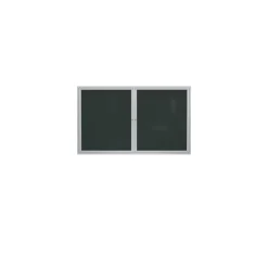 Ghent 2 Door Enclosed Vinyl Bulletin Board with Satin Frame, 4x3