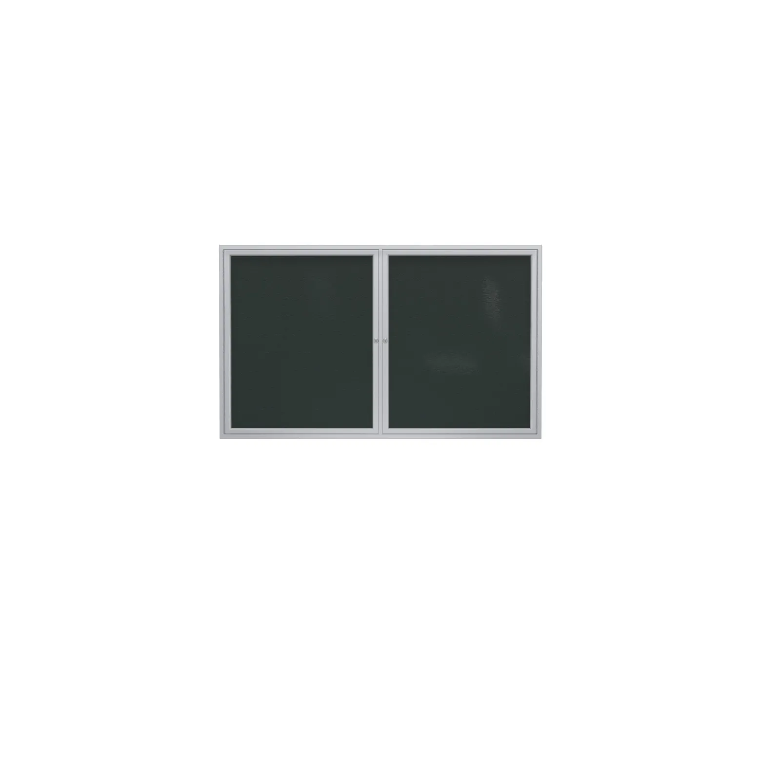 Ghent 2 Door Enclosed Vinyl Bulletin Board with Satin Frame, 4x3
