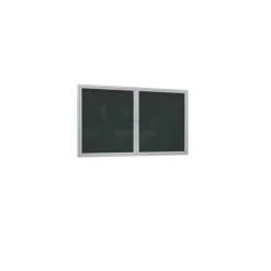 Ghent 2 Door Enclosed Vinyl Bulletin Board with Satin Frame, 4x3