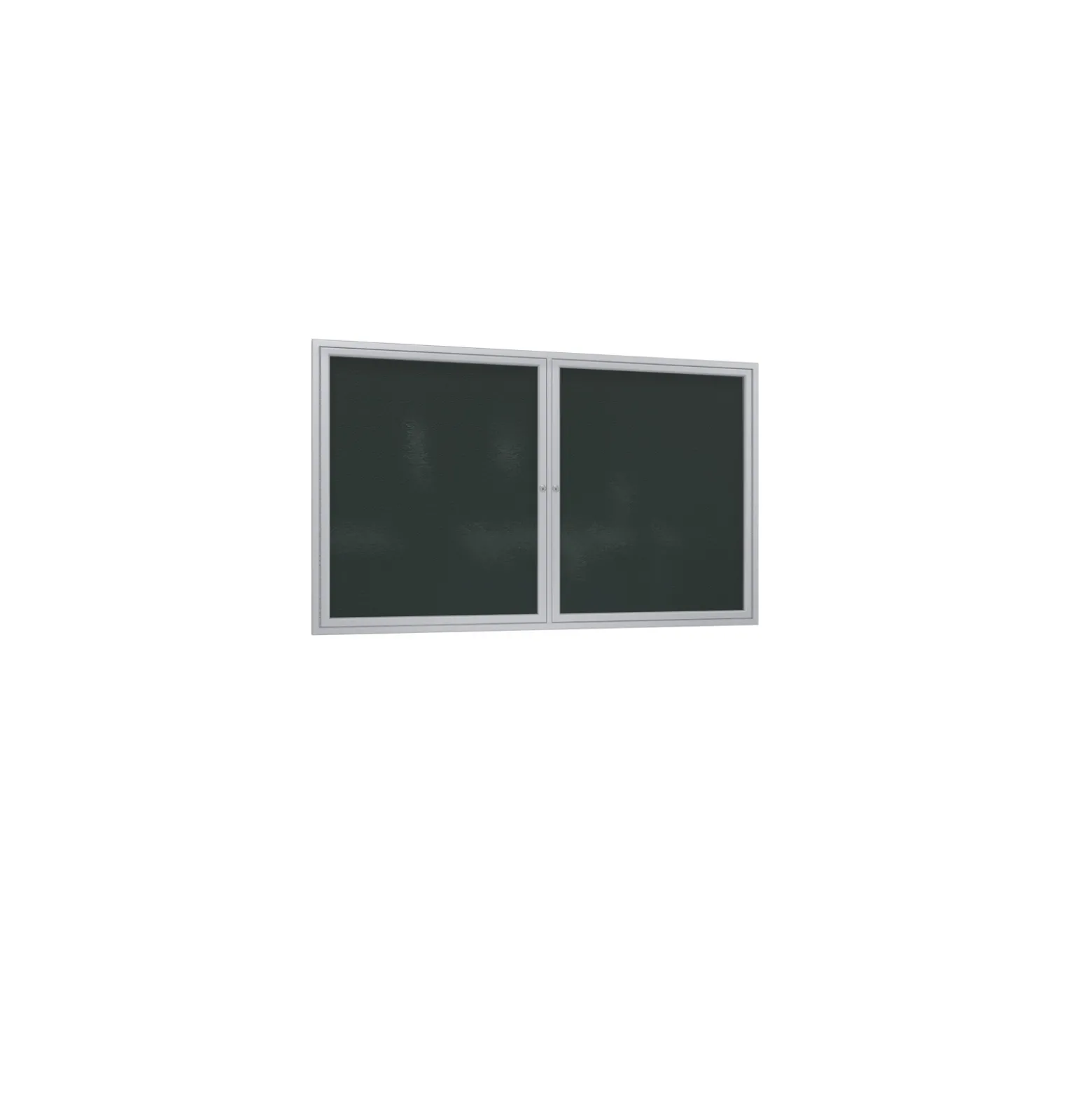Ghent 2 Door Enclosed Vinyl Bulletin Board with Satin Frame, 4x3
