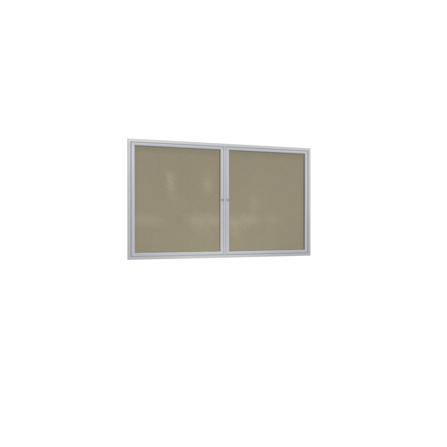 Ghent 2 Door Enclosed Vinyl Bulletin Board with Satin Frame, 4x3