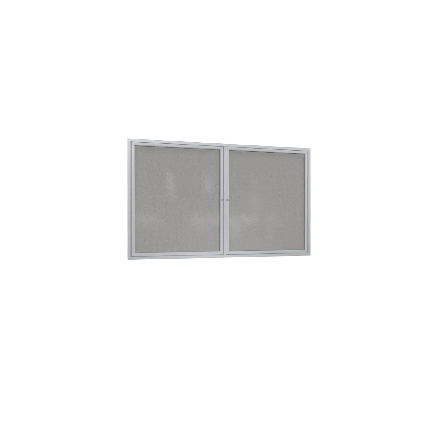 Ghent 2 Door Enclosed Vinyl Bulletin Board with Satin Frame, 4x3